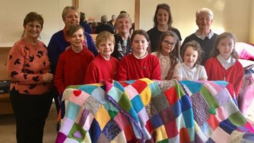 Local school children knit blankets for Bonnyrigg care Residents
